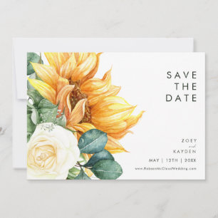 Bold Country Sunflower Horizontal Save The Date
