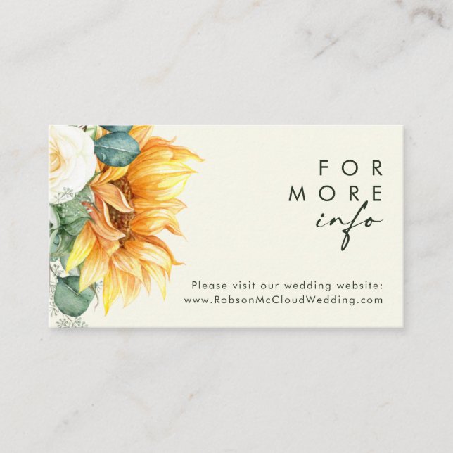 Bold Country Sunflower | Light Yellow Website Enclosure Card (Front)