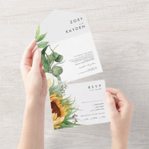 Bold Country Sunflower   Seal And Send All In One Invitation