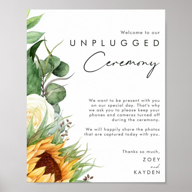 Bold Country Sunflower | Unplugged Ceremony Poster (Front)