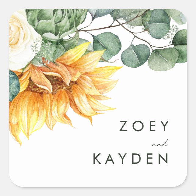 Bold Country Sunflower | Wedding Envelope Seals (Front)