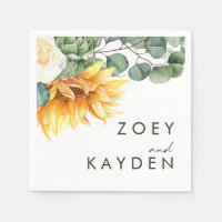 Bold Country Sunflower | Wedding Napkins