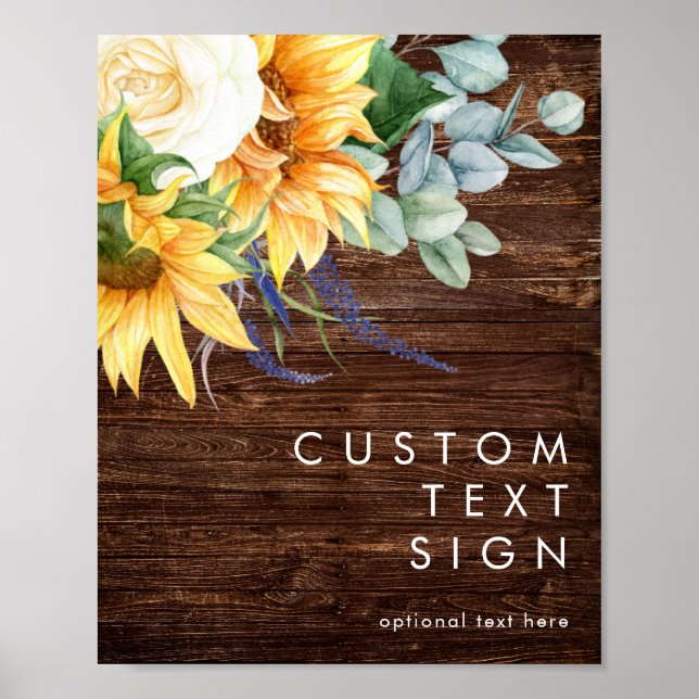 Bold Country Sunflower Wood Cards and Gifts Custom Poster (Front)
