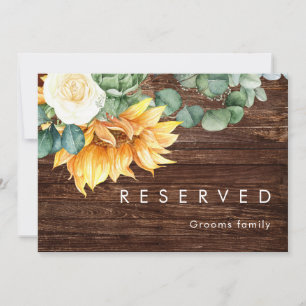 Bold Country Sunflower   Wood Reserved Sign