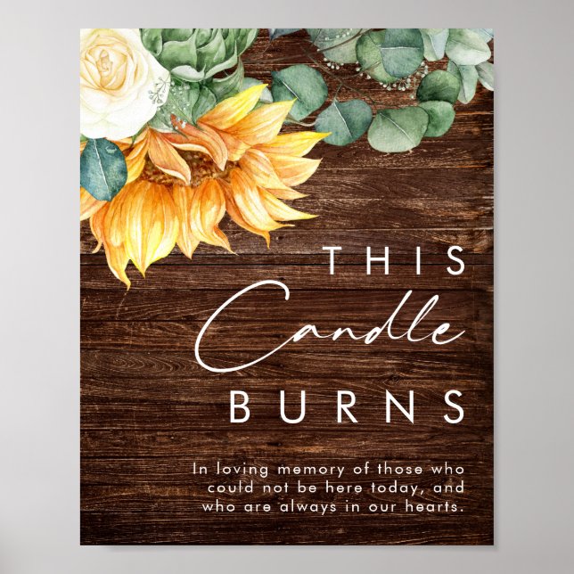 Bold Country Sunflower | Wood This Candle Burns Poster (Front)