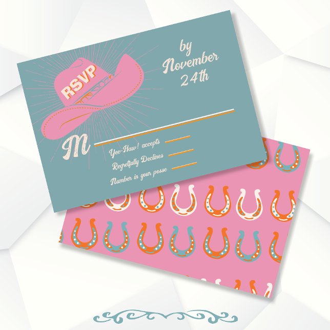 Bold Cowboy Western Hat rsvp response cards (Creator Uploaded)