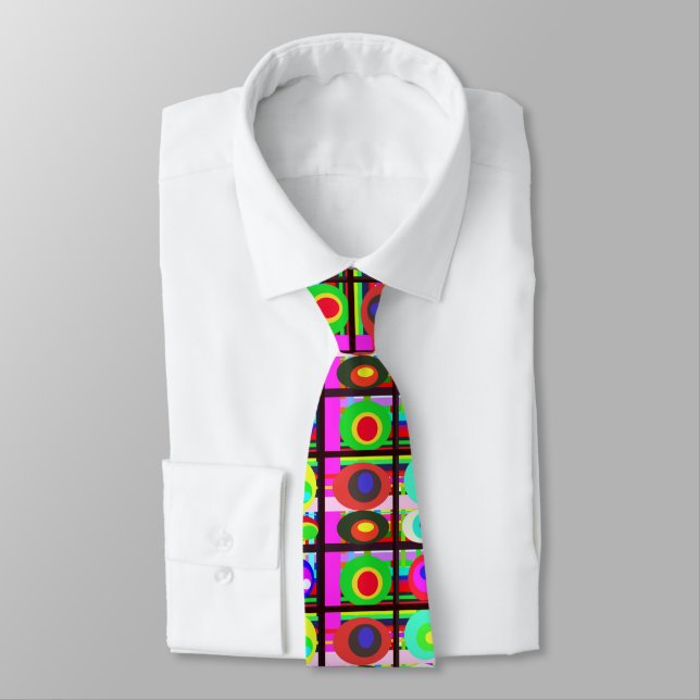 Bold, Crazy, Multicolor Casual Pattern Neck Tie (Tied)