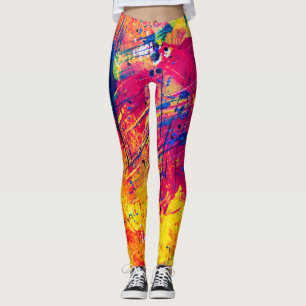 Bold Crazy Trendy Colourful Abstract Wild Chic Leggings