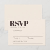Bold Cream and Brown Modern Wedding Enclosure