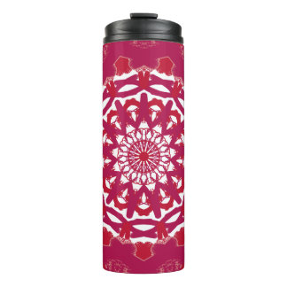 Bold Crimson Mandala Print | Crimson & Black Geome Thermal Tumbler