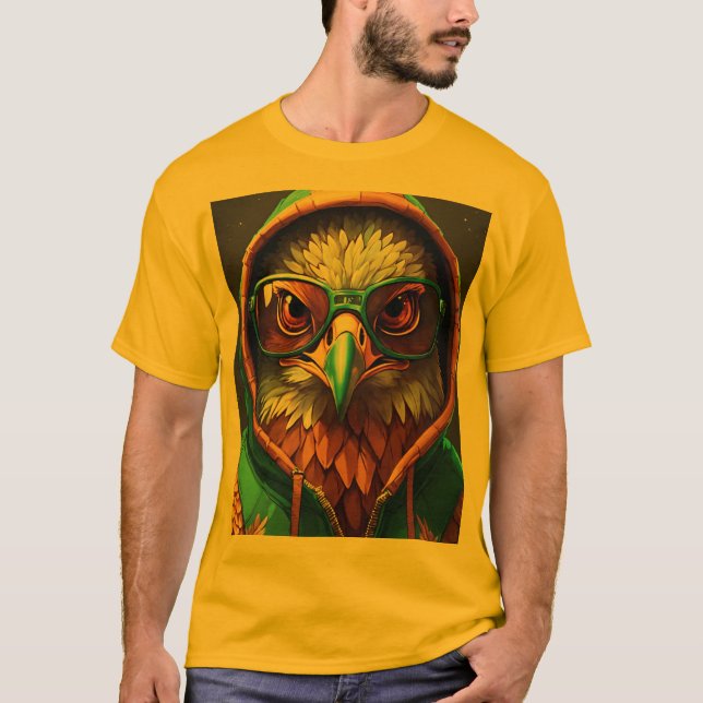 Bold Crystal Eagle Emblem T-Shirt: Embrace Fearles T-Shirt (Front)