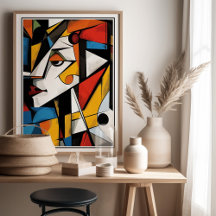 Bold Cubist Style Abstract