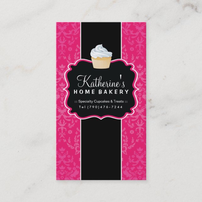 Bold Cupcake Bakery Business Card (Front)