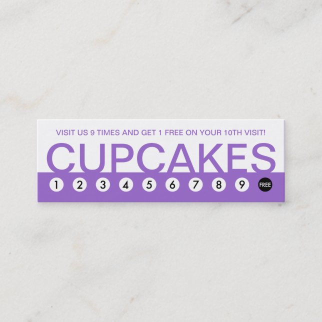 bold CUPCAKES customer loyalty Card (Front)