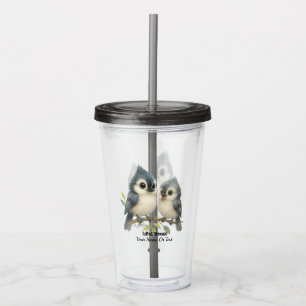 Bold Curious Tufted Titmouse Acrylic Tumbler