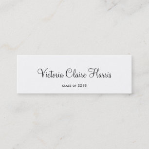 Bold cursive graduation insert class of name card