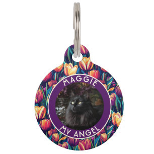 Bold Custom Cat Mum Gift Tulip Flower Pet Tag