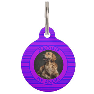 Bold Custom Fur Dad Gift Stripes Print Pet Tag