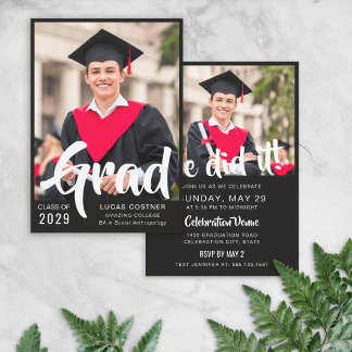 Bold Custom Graduation Announcement & Party Invite