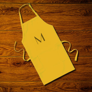 bold custom monogram - yellow long apron