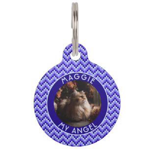 Bold Custom Pet Parent Gift Chevron Checkers Tag