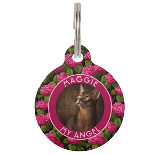 Bold Custom Pet Themed Gift Hydrangeas Pattern Tag