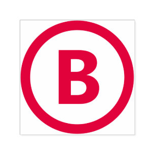 Bold Customisable Letter with Circle Frame Border Self-inking Stamp
