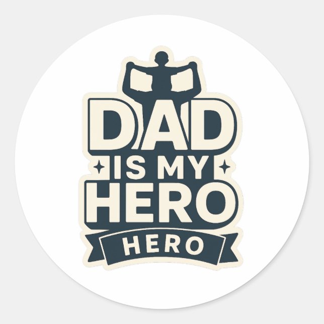 Bold Dad Hero Father's Day Sticker (Front)