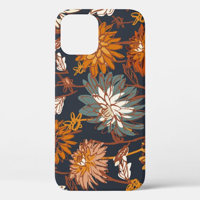 Bold Dahlia Chrysanthemum Chinese Pattern Case-Mate iPhone Case (Back)