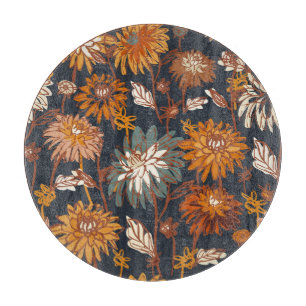Bold Dahlia Chrysanthemum Chinese Pattern Cutting Board