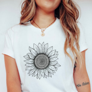 Bold Daisy Line Art; Simple Summer Flower  T-Shirt