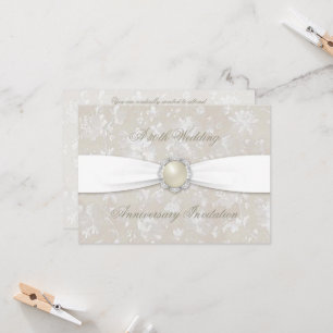 Bold Damask 30 Wedding Anniversary 4.5x6.25 Invite