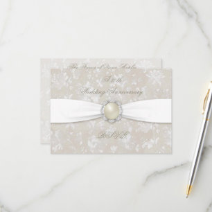 Bold Damask 30th Wedding Anniversary RSVP