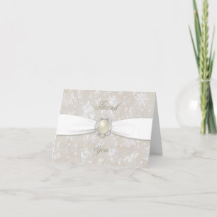 Bold Damask 30th Wedding Anniversary Thank You Card