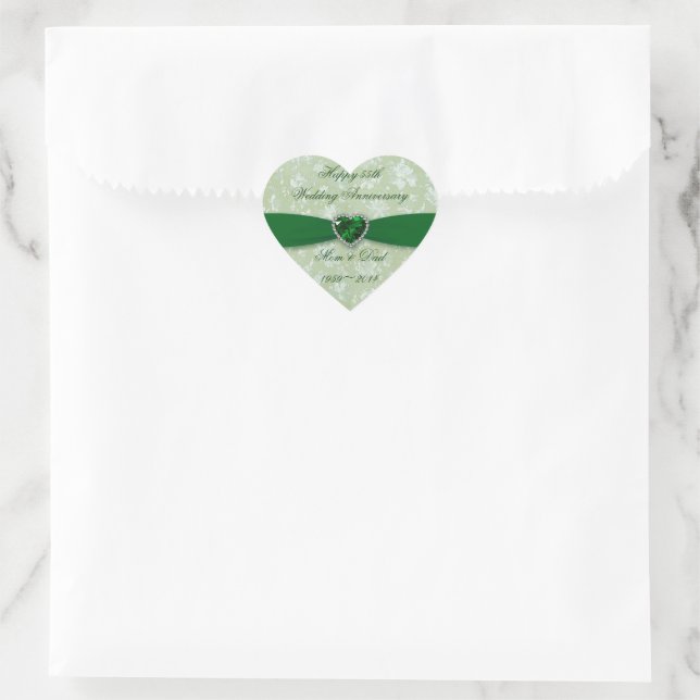 Bold Damask 55th Wedding Anniversary Sticker (Bag)