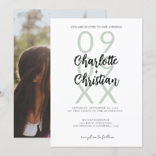 Bold Date Simple Minimalist Wedding Invitation