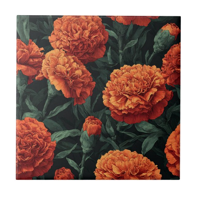 Bold Decorative Carnation Tiles For Bathroom Floor (Front)