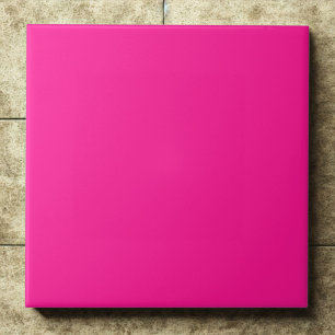 Bold Deep Pink #ff1493 Power Accent Ceramic Tile