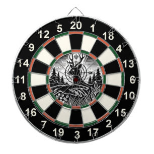 Bold Deer Target Forest Art Dartboard