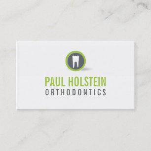 BOLD DENTIST BUSINESS CARD :: modern tooth logo 1