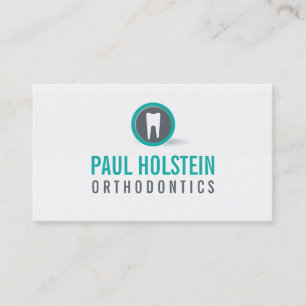 BOLD DENTIST BUSINESS CARD :: modern tooth logo 1