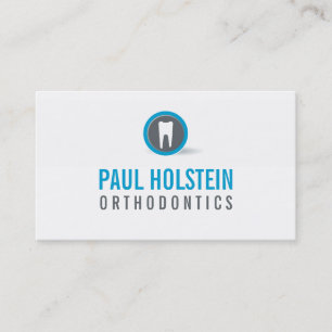 BOLD DENTIST pro dental modern tooth logo blue Business Card