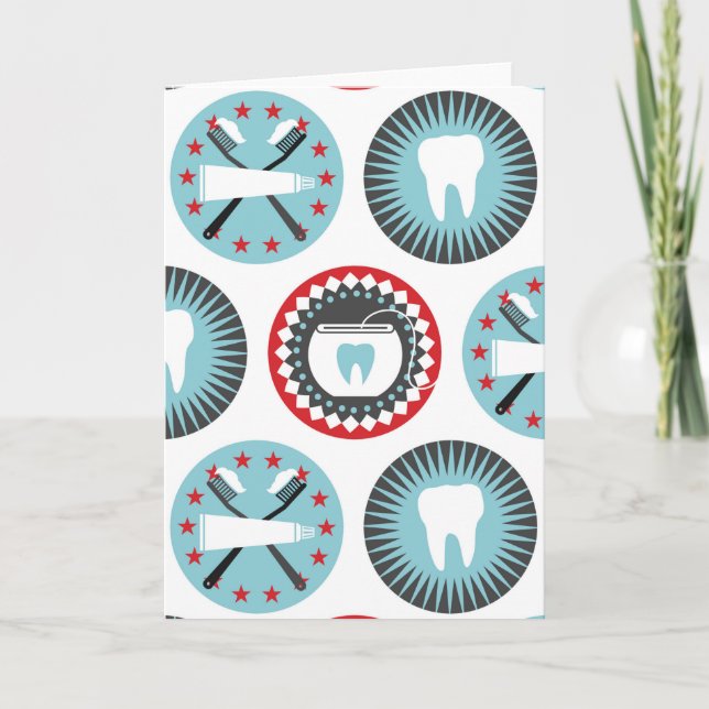 Bold Dentistry Pattern - Dentist Dental Hygienist Card (Front)