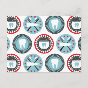 Bold Dentistry Pattern - Dentist Dental Hygienist Postcard