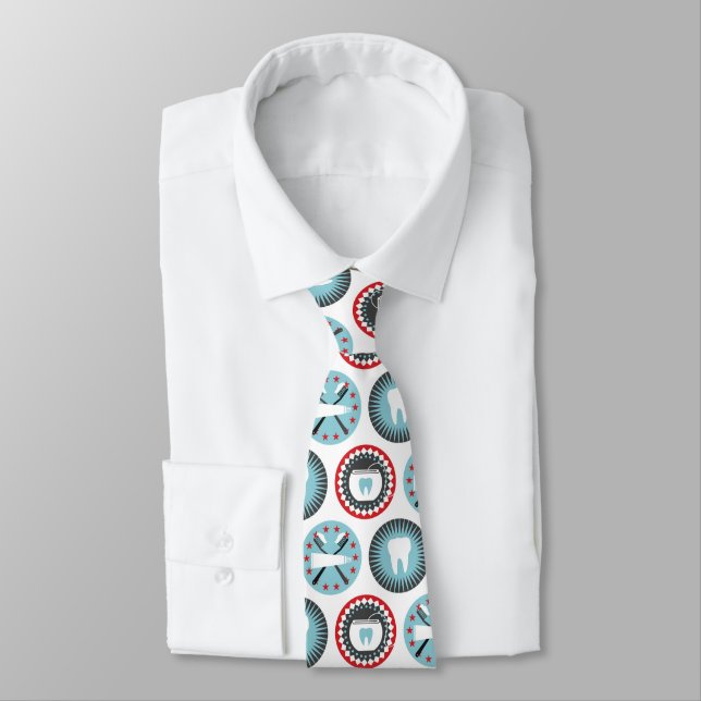 Bold Dentistry Pattern - Dentist Dental Hygienist Tie (Tied)