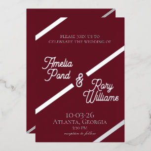 Bold Diagonal Foil Wedding Invite