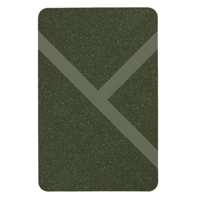 Bold Diagonal Stripe Magnet –Moss Green Minimalism (Vertical)