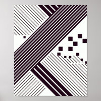 Bold Diagonal Stripes with Geometric Squares