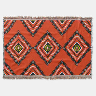 Bold Diamond Pattern Boho Throw Blanket 