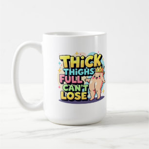 Bold Digital Illustration of Chubby Character with Coffee Mug